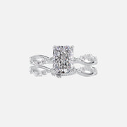  The Daisy Radiant Lab Diamond Ring 14k White Gold 003