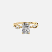 The Daisy Radiant Lab Diamond Ring 14k Yellow Gold 001