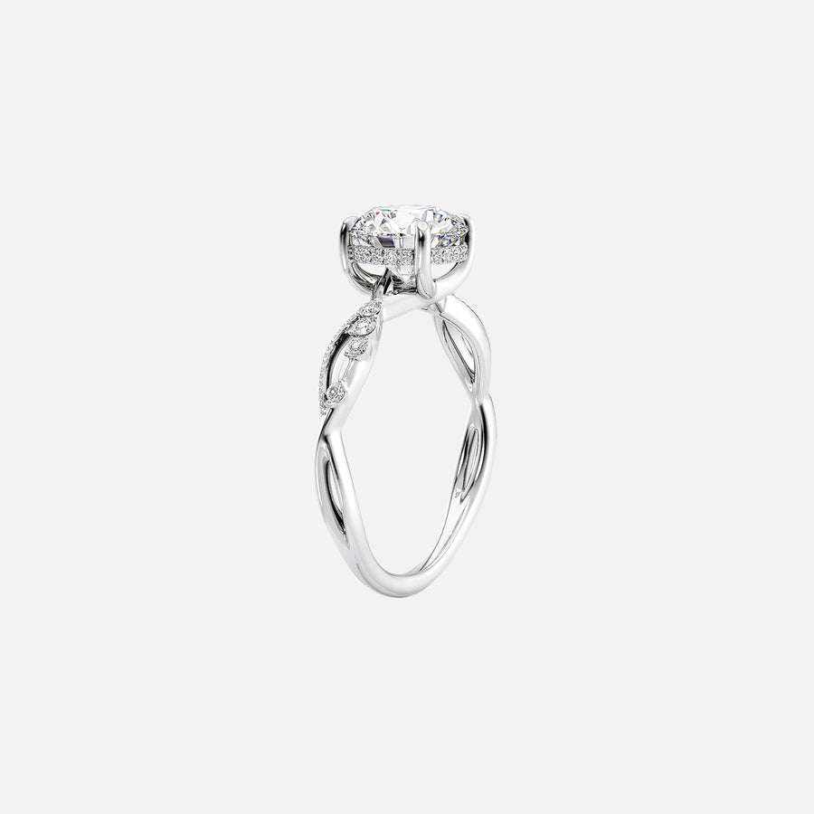  The Daisy Radiant Lab Diamond Ring 18k White Gold 002
