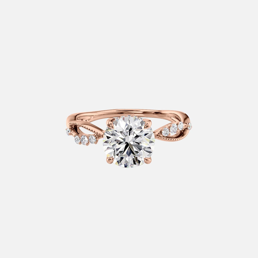  The Daisy Round Lab Diamond Ring 14k Rose Gold 001