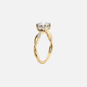  The Daisy Round Lab Diamond Ring 14k Yellow Gold 002