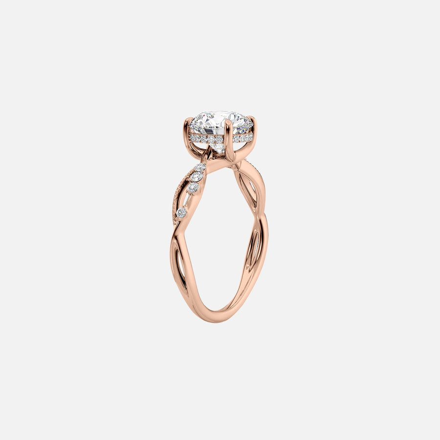  The Daisy Round Lab Diamond Ring 18k Rose Gold 002