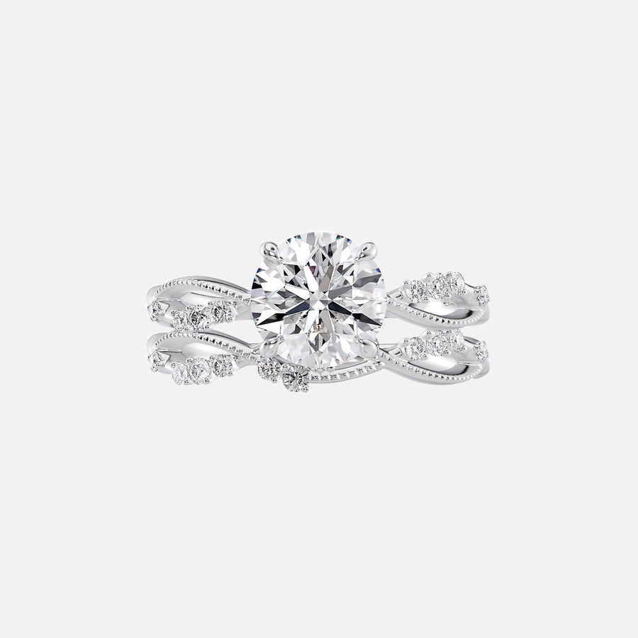  The Daisy Round Lab Diamond Ring 18k White Gold 003