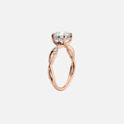  The Daisy Round Moissanite Ring 14k Rose Gold 002