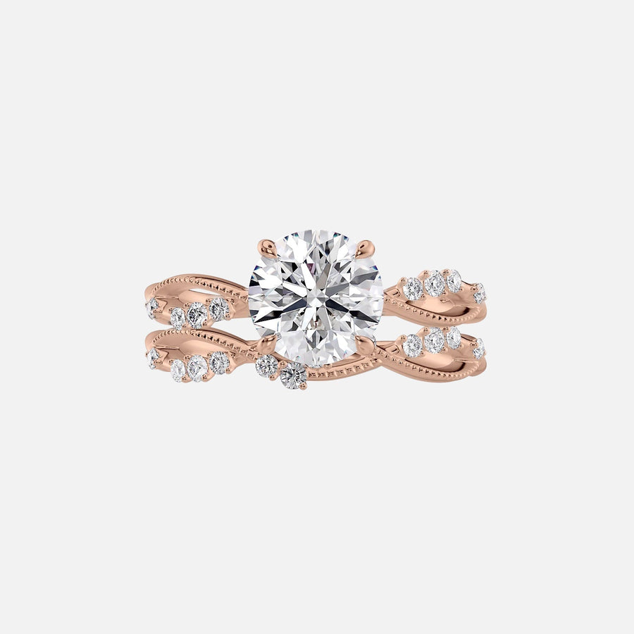  The Daisy Round Moissanite Ring 18k Rose Gold 003