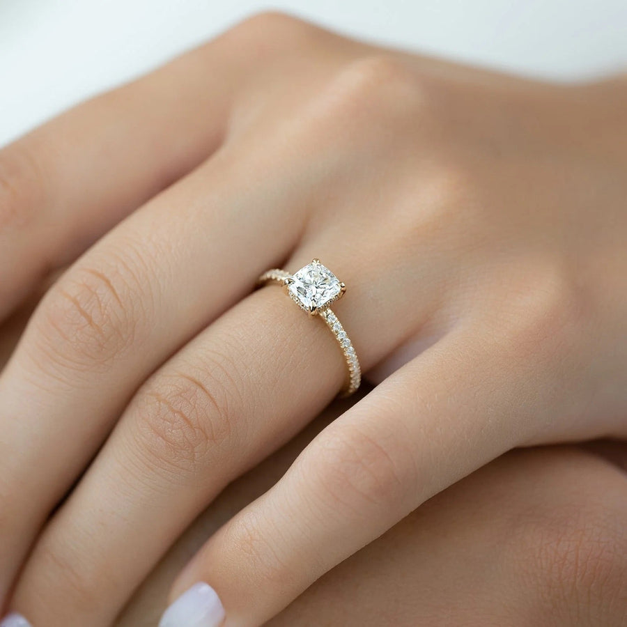 The Elisa Cushion Pave Moissanite Ring - KNT - Engagement Rings, Wedding Bands & Fine Jewelry