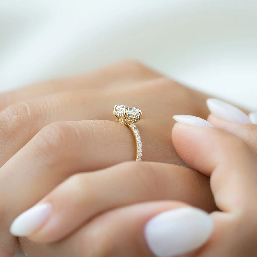 The Elisa Cushion Pave Moissanite Ring - KNT - Engagement Rings, Wedding Bands & Fine Jewelry