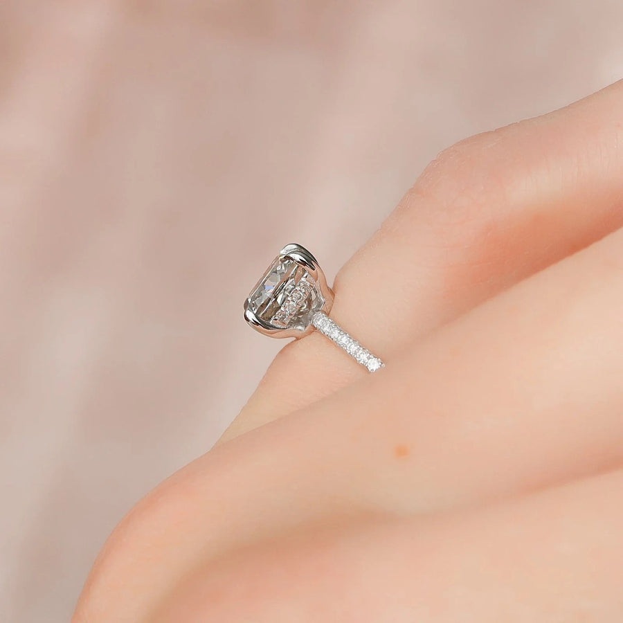 The Elisa Cushion Pave Moissanite Ring - KNT - Engagement Rings, Wedding Bands & Fine Jewelry