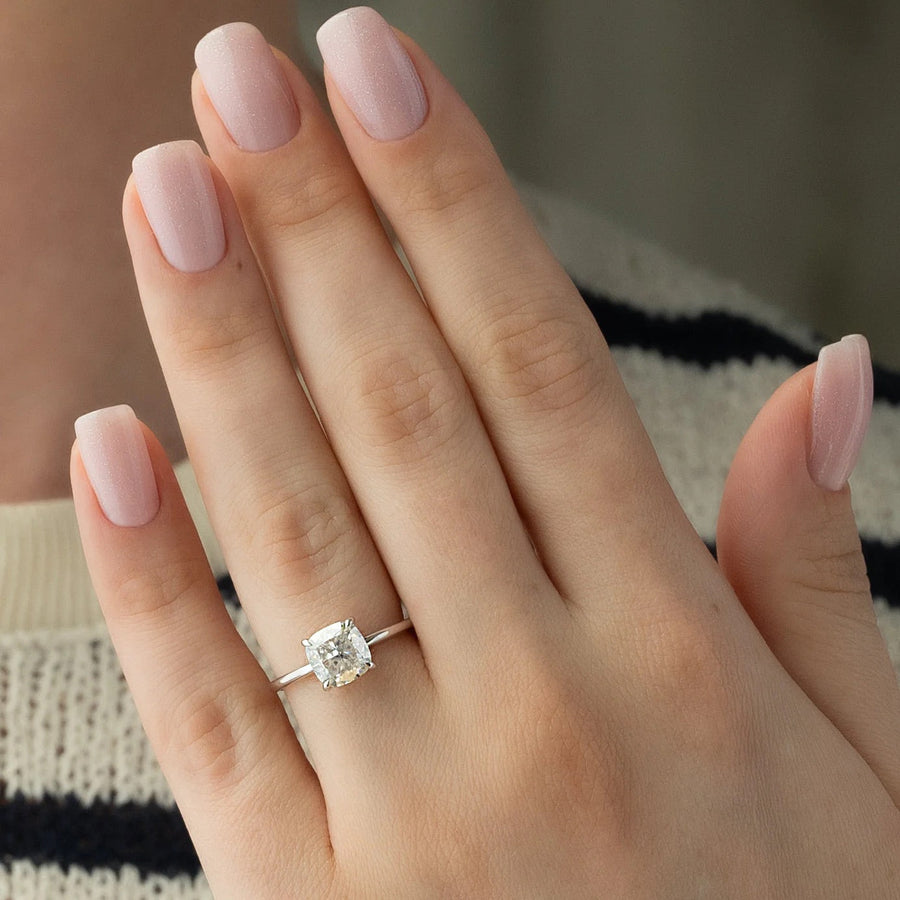 The Elisa Cushion Solitaire Moissanite Ring - KNT - Engagement Rings, Wedding Bands & Fine Jewelry