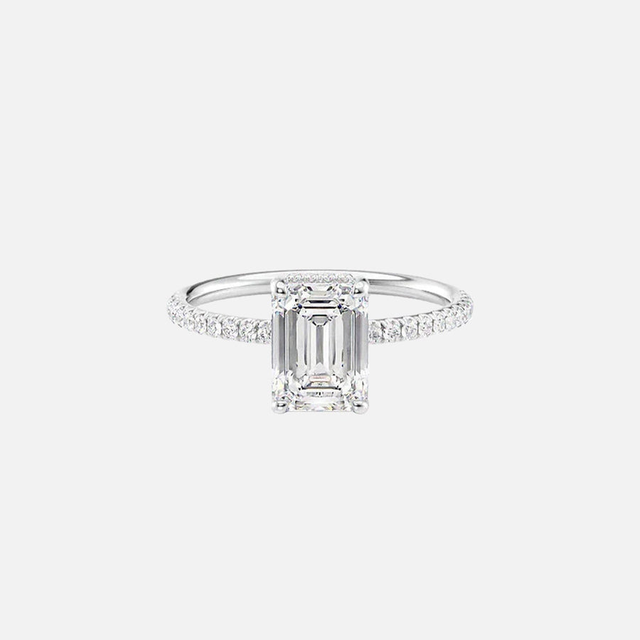 The Elisa Emerald Pave Moissanite Ring - KNT - Engagement Rings, Wedding Bands & Fine Jewelry