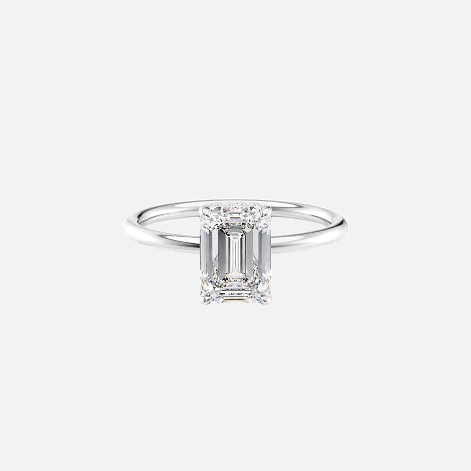 The Elisa Emerald Solitaire Moissanite Ring - KNT - Engagement Rings, Wedding Bands & Fine Jewelry