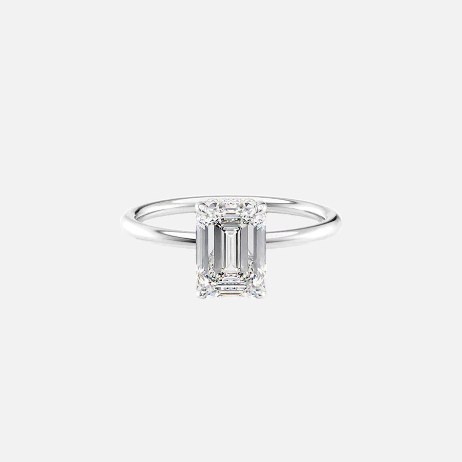 The Elisa Emerald Solitaire Moissanite Ring - KNT - Engagement Rings, Wedding Bands & Fine Jewelry