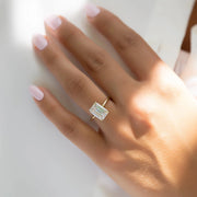 The Elisa Emerald Solitaire Moissanite Ring - KNT - Engagement Rings, Wedding Bands & Fine Jewelry