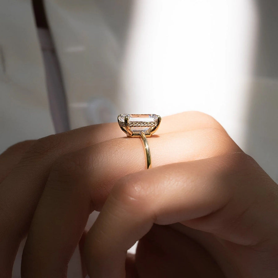 The Elisa Emerald Solitaire Moissanite Ring - KNT - Engagement Rings, Wedding Bands & Fine Jewelry