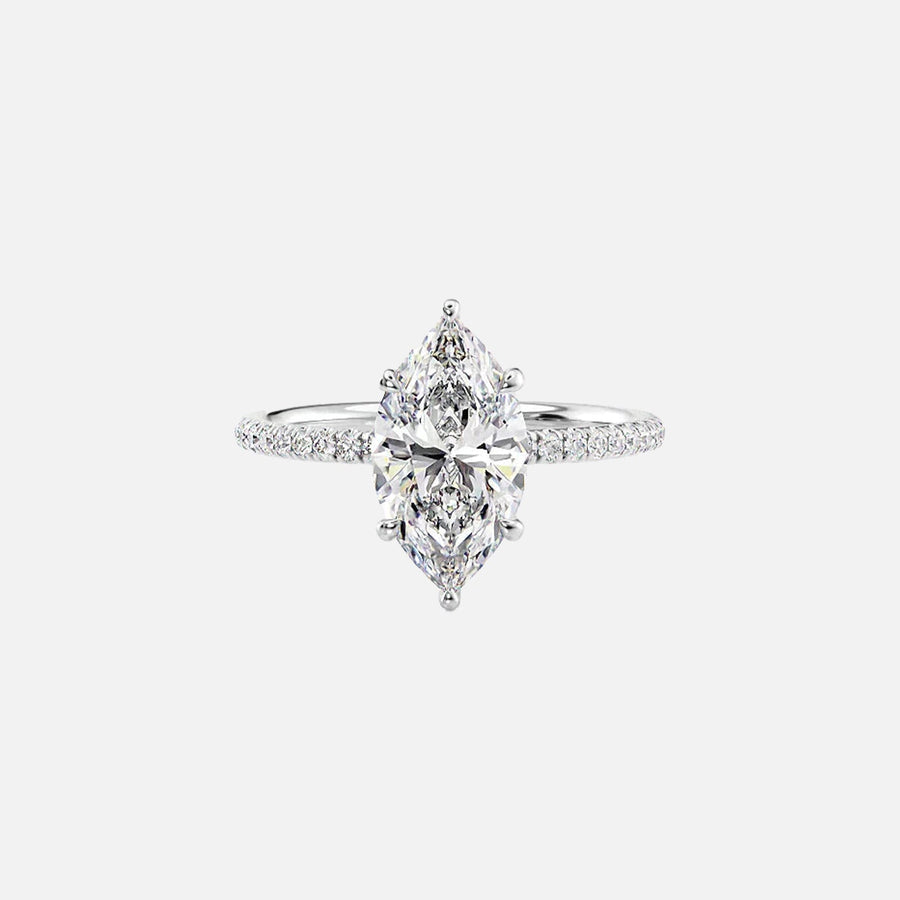 The Elisa Marquise Pave Moissanite Ring - KNT - Engagement Rings, Wedding Bands & Fine Jewelry