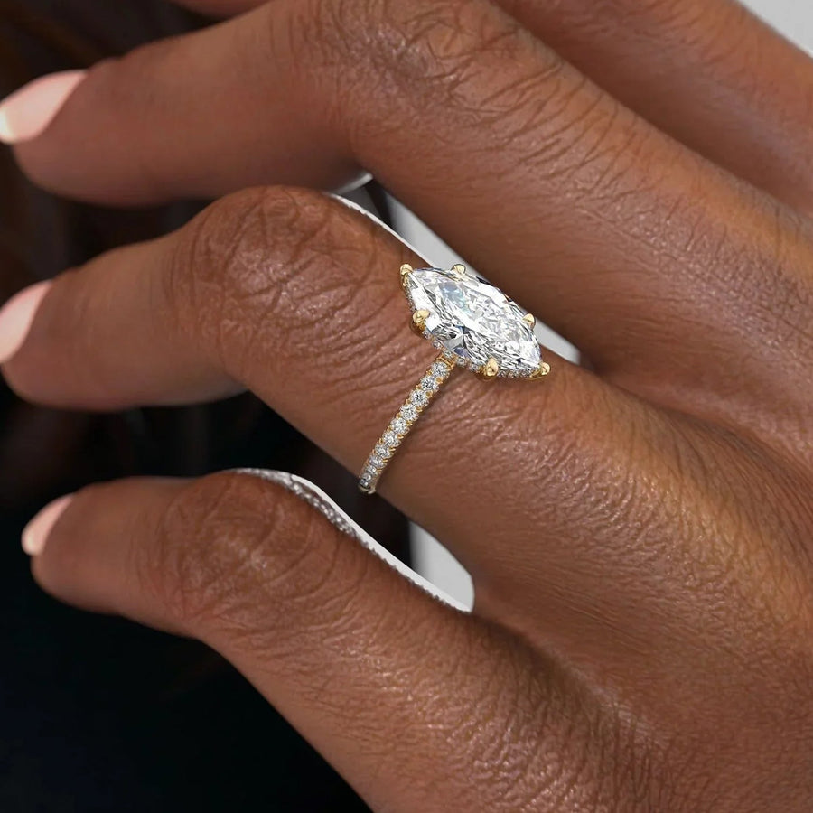 The Elisa Marquise Pave Moissanite Ring - KNT - Engagement Rings, Wedding Bands & Fine Jewelry