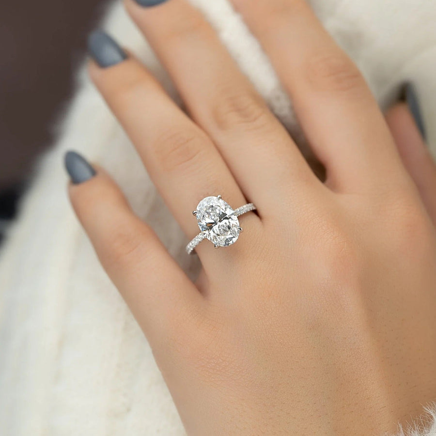 The Elisa Oval Pave Moissanite Ring - KNT - Engagement Rings, Wedding Bands & Fine Jewelry