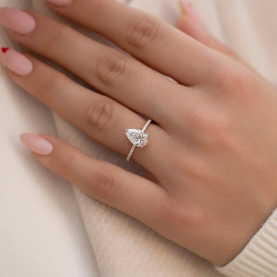The Elisa Pear Pave Moissanite Ring - KNT - Engagement Rings, Wedding Bands & Fine Jewelry