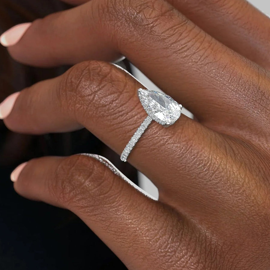 The Elisa Pear Pave Moissanite Ring - KNT - Engagement Rings, Wedding Bands & Fine Jewelry