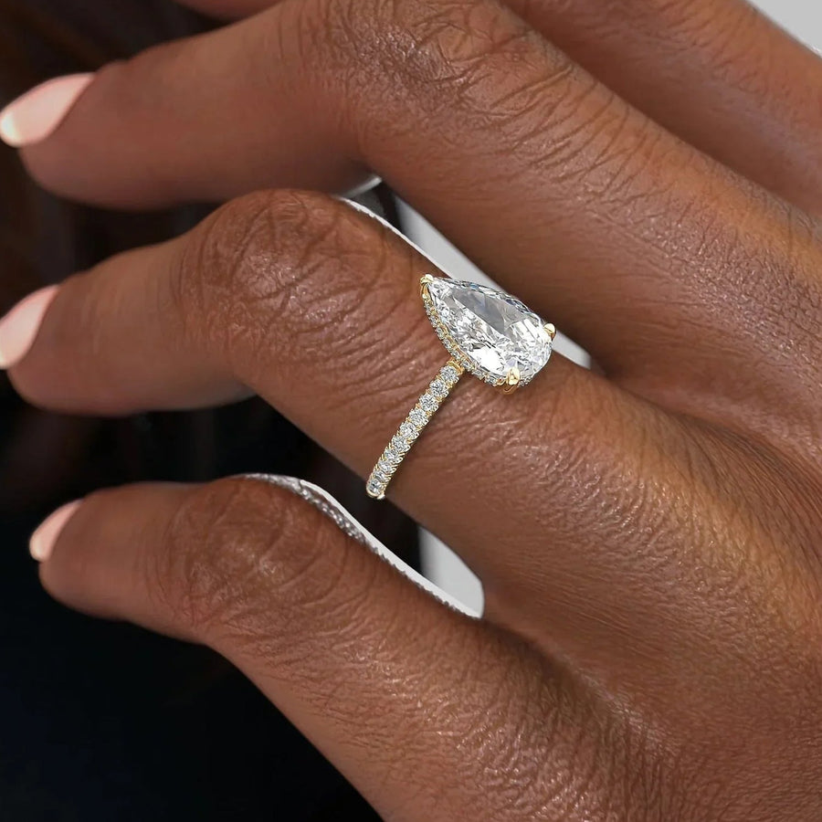 The Elisa Pear Pave Moissanite Ring - KNT - Engagement Rings, Wedding Bands & Fine Jewelry