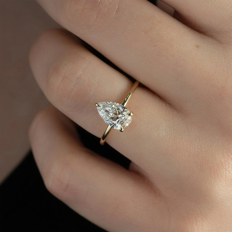 The Elisa Pear Solitaire Moissanite Ring - KNT - Engagement Rings, Wedding Bands & Fine Jewelry