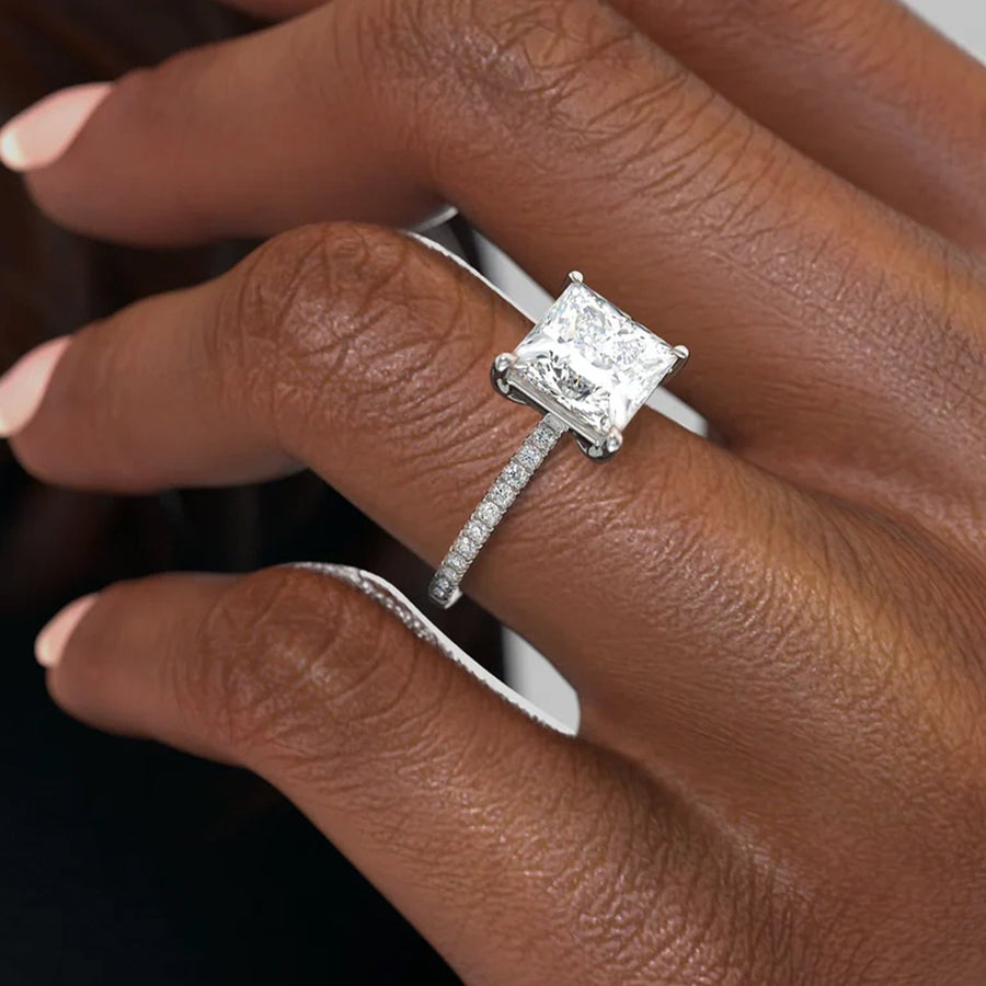 The Elisa Princess Pave Moissanite Ring - KNT - Engagement Rings, Wedding Bands & Fine Jewelry