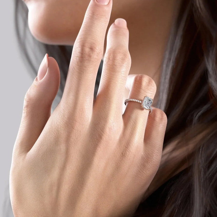 The Elisa Radiant Pave Moissanite Ring - KNT - Engagement Rings, Wedding Bands & Fine Jewelry