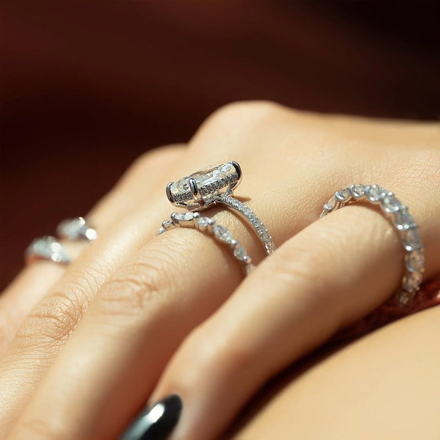 The Elisa Radiant Pave Moissanite Ring - KNT - Engagement Rings, Wedding Bands & Fine Jewelry