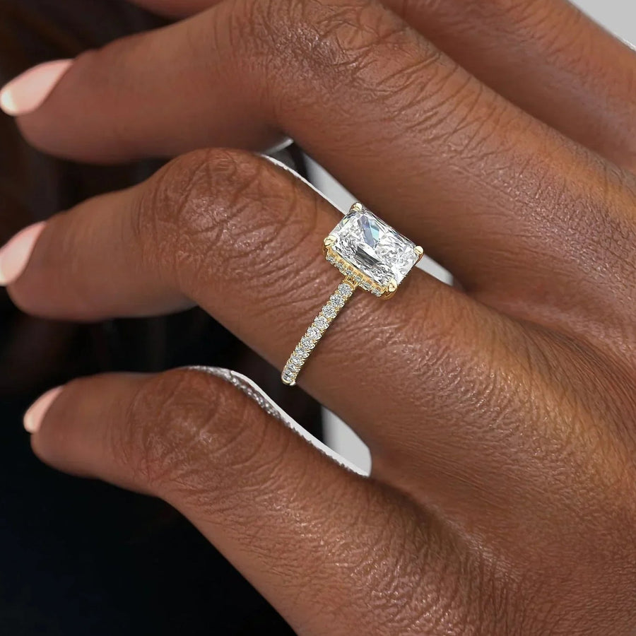 The Elisa Radiant Pave Moissanite Ring - KNT - Engagement Rings, Wedding Bands & Fine Jewelry