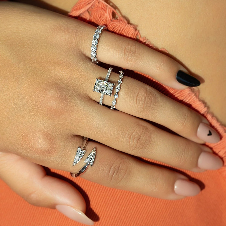 The Elisa Radiant Pave Moissanite Ring - KNT - Engagement Rings, Wedding Bands & Fine Jewelry