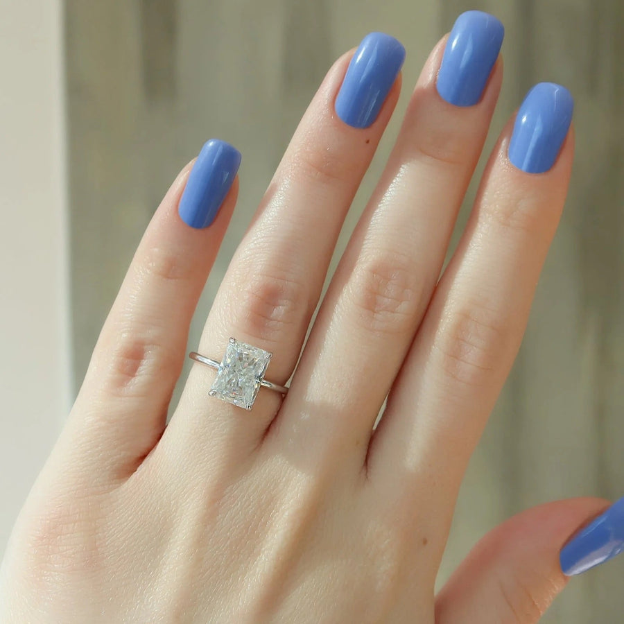 The Elisa Radiant Solitaire Moissanite Ring - KNT - Engagement Rings, Wedding Bands & Fine Jewelry