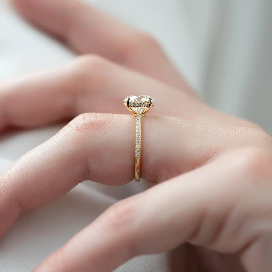 The Elisa Round Pave Moissanite Ring - KNT - Engagement Rings, Wedding Bands & Fine Jewelry
