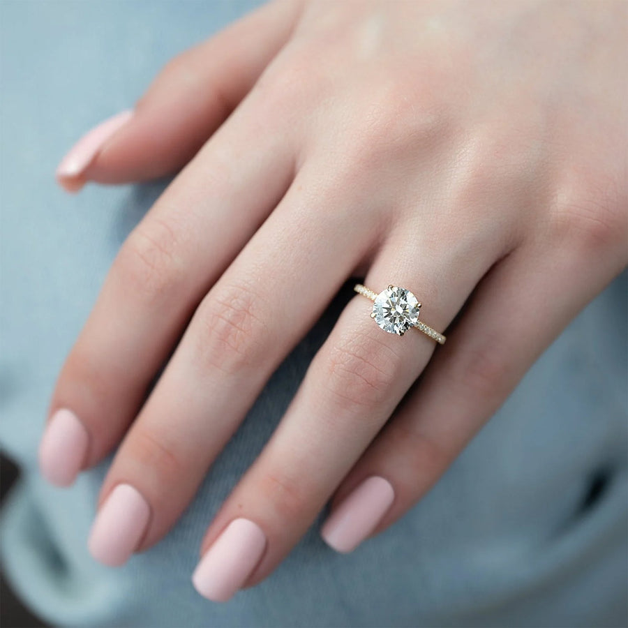The Elisa Round Pave Moissanite Ring - KNT - Engagement Rings, Wedding Bands & Fine Jewelry