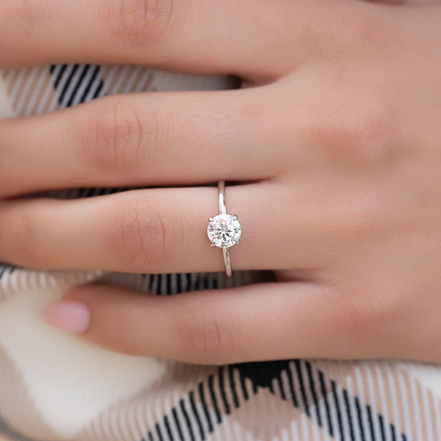 The Elisa Round Solitaire Moissanite Ring - KNT - Engagement Rings, Wedding Bands & Fine Jewelry