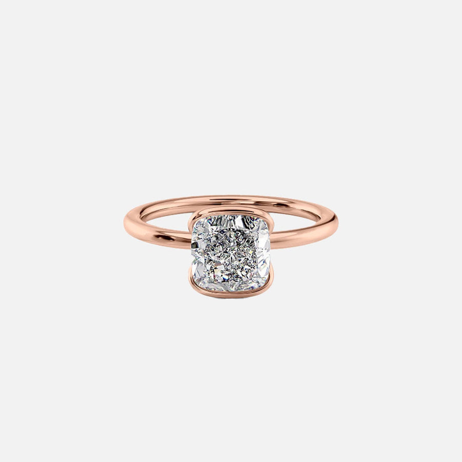  The Eliza Cushion Moissanite Ring 14k Rose Gold 001