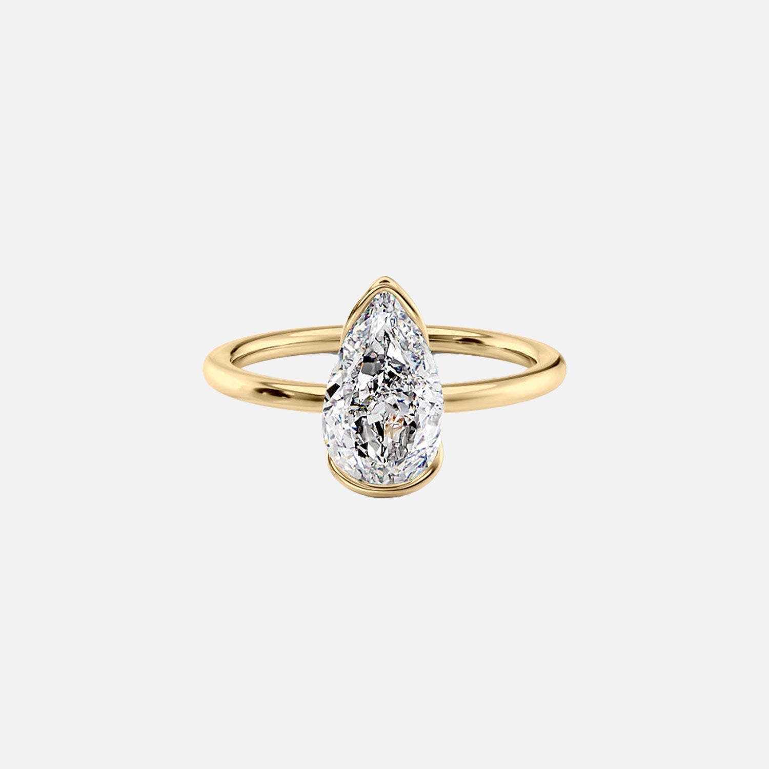 The Eliza Pear Moissanite Ring 14k Yellow Gold 001