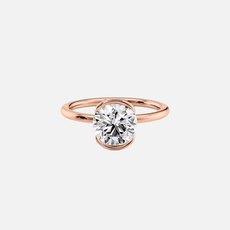  The Eliza Round Moissanite Ring 14k Rose Gold 001