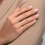  The Eliza Round Moissanite Ring 14k White Gold 003