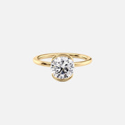 The Eliza Round Moissanite Ring 14k Yellow Gold 001
