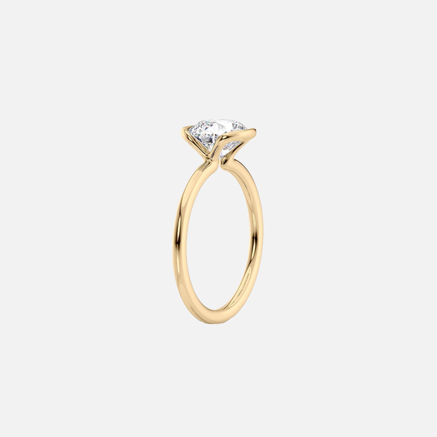  The Eliza Round Moissanite Ring 14k Yellow Gold 002
