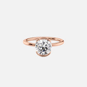  The Eliza Round Moissanite Ring 18k Rose Gold 001