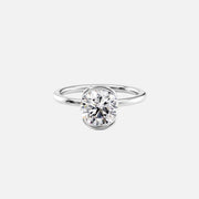  The Eliza Round Moissanite Ring 18k White Gold 001