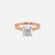  The Elizabeth Cushion Moissanite Ring 14k Rose Gold 001