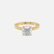  The Elizabeth Cushion Moissanite Ring 18k Yellow Gold 001
