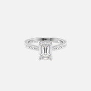  The Elizabeth Emerald Lab Diamond Ring 14k White Gold 001