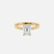 The Elizabeth Emerald Lab Diamond Ring 14k Yellow Gold 001