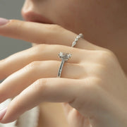 The Elizabeth Emerald Lab Diamond Ring 18k White Gold 004 Final
