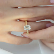  The Elizabeth Emerald Lab Diamond Ring 18k Yellow Gold 003