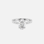  The Elizabeth Oval Lab Diamond Ring 14k White Gold 001