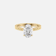  The Elizabeth Oval Lab Diamond Ring 18k Yellow Gold 001